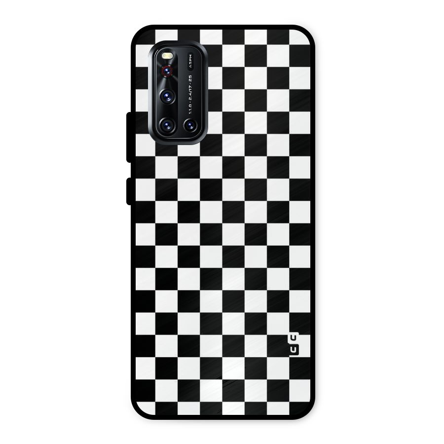Checkerboard Metal Back Case for Vivo V19