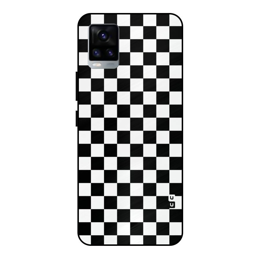 Checkerboard Metal Back Case for Vivo V20 2021