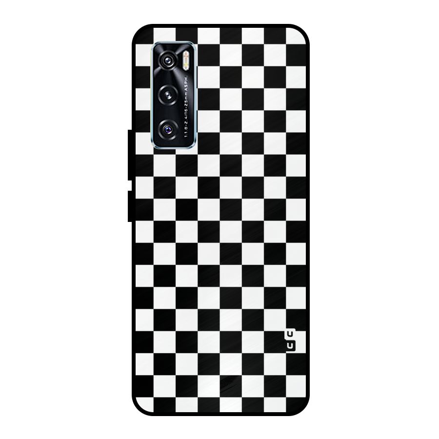 Checkerboard Metal Back Case for Vivo V20 SE