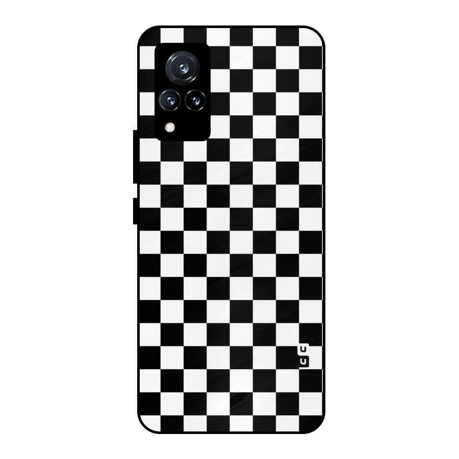 Checkerboard Metal Back Case for Vivo V21 5G