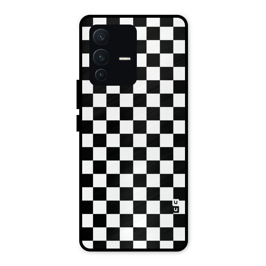 Checkerboard Metal Back Case for Vivo V23 5G