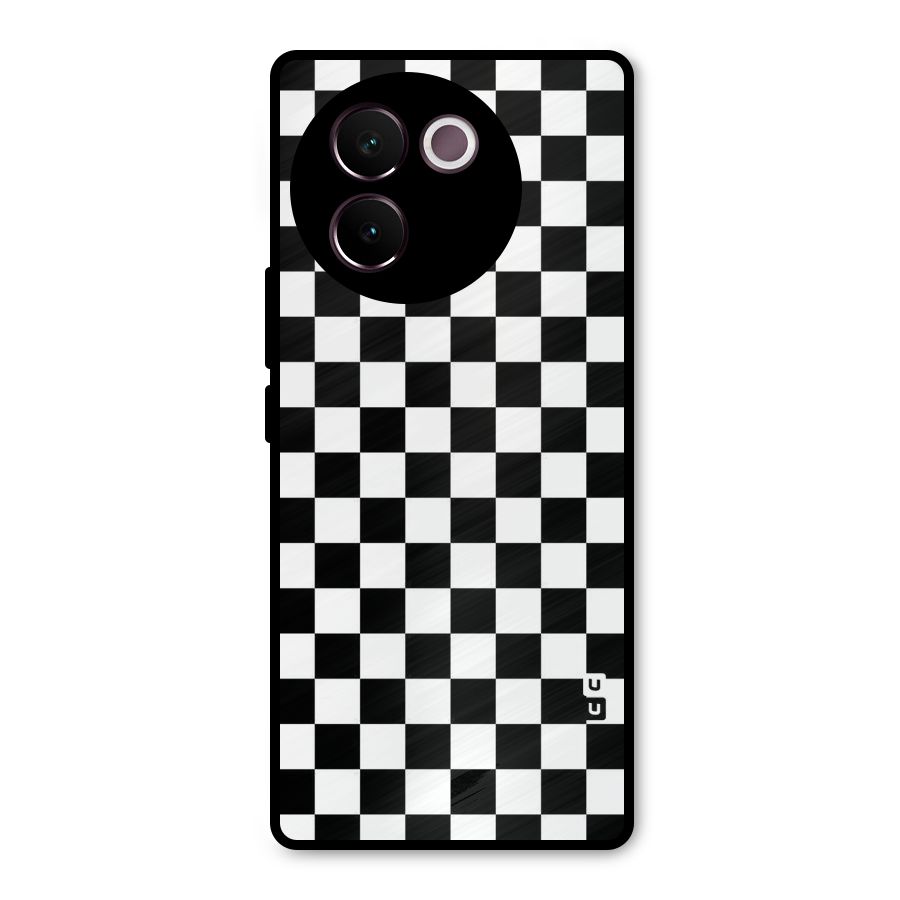 Checkerboard Metal Back Case for Vivo V30e