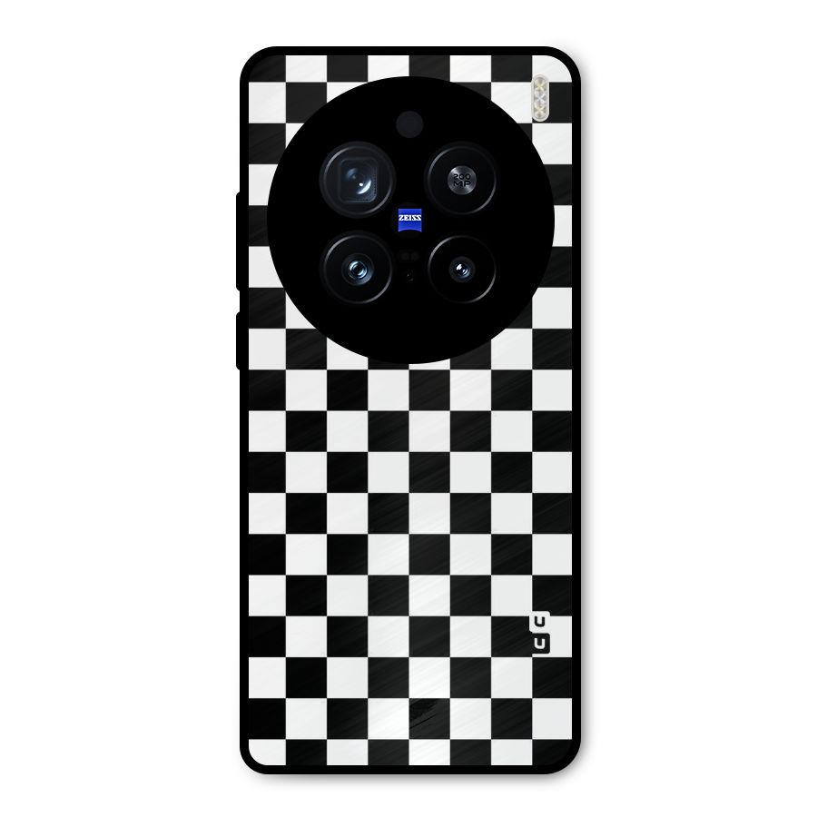 Checkerboard Metal Back Case for Vivo X200 Pro