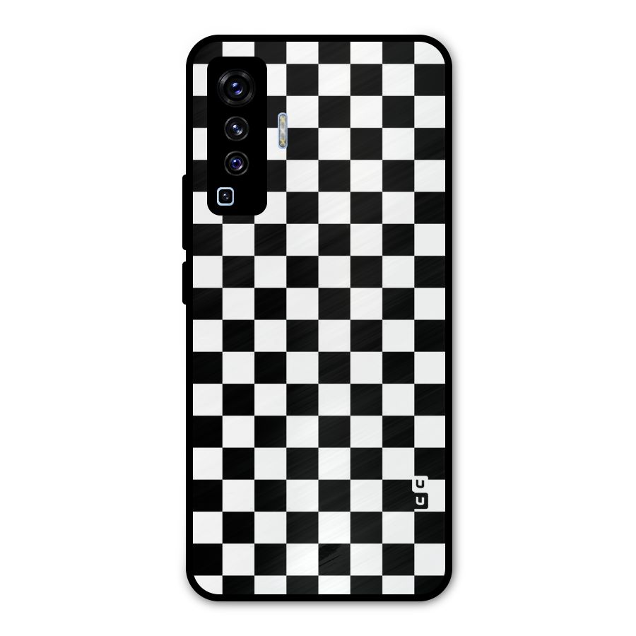 Checkerboard Metal Back Case for Vivo X50