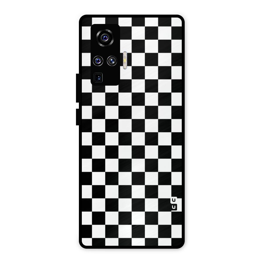 Checkerboard Metal Back Case for Vivo X50 Pro