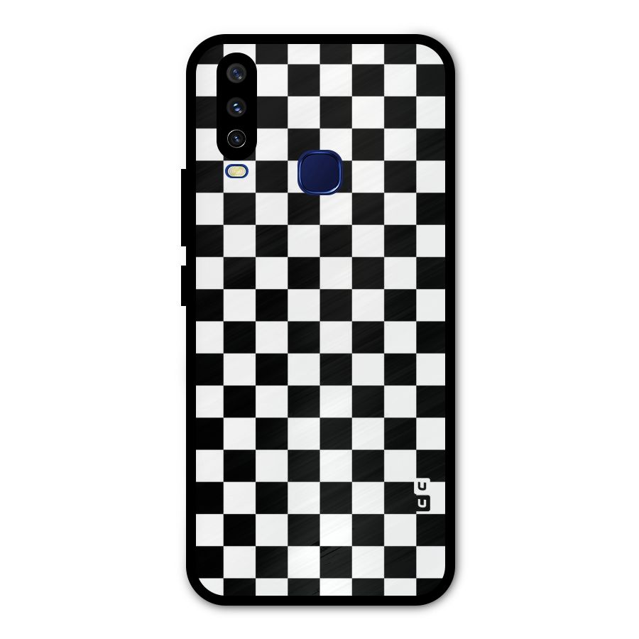 Checkerboard Metal Back Case for Vivo Y15
