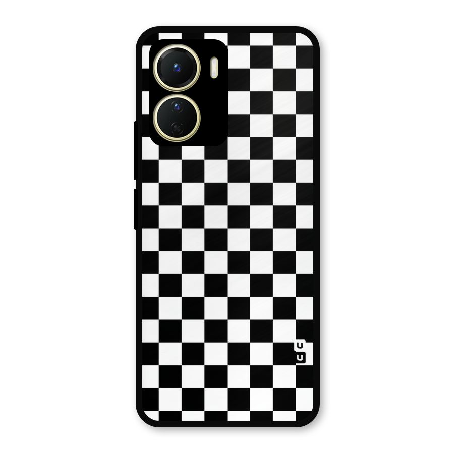 Checkerboard Metal Back Case for Vivo Y16