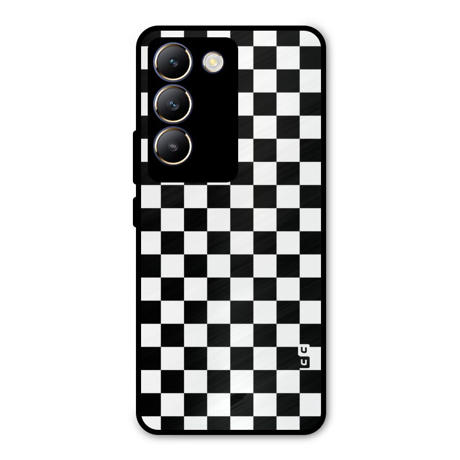 Checkerboard Metal Back Case for Vivo Y200e