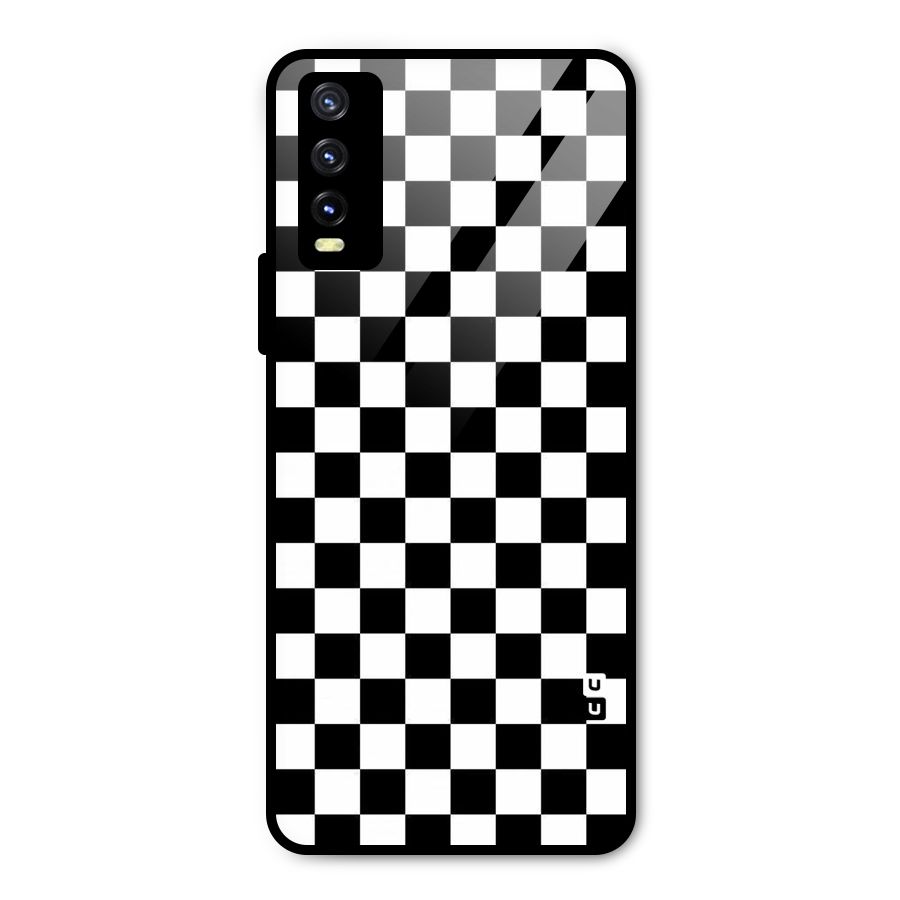 Checkerboard Metal Back Case for Vivo Y20g