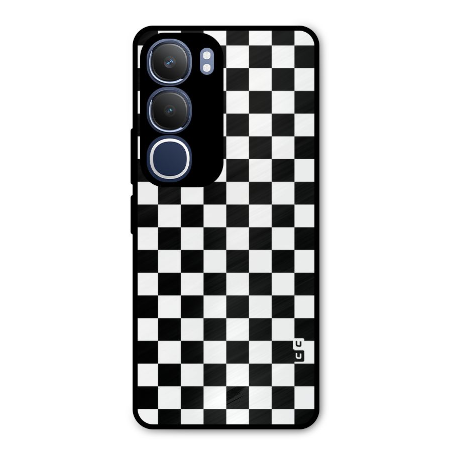 Checkerboard Metal Back Case for Vivo Y29