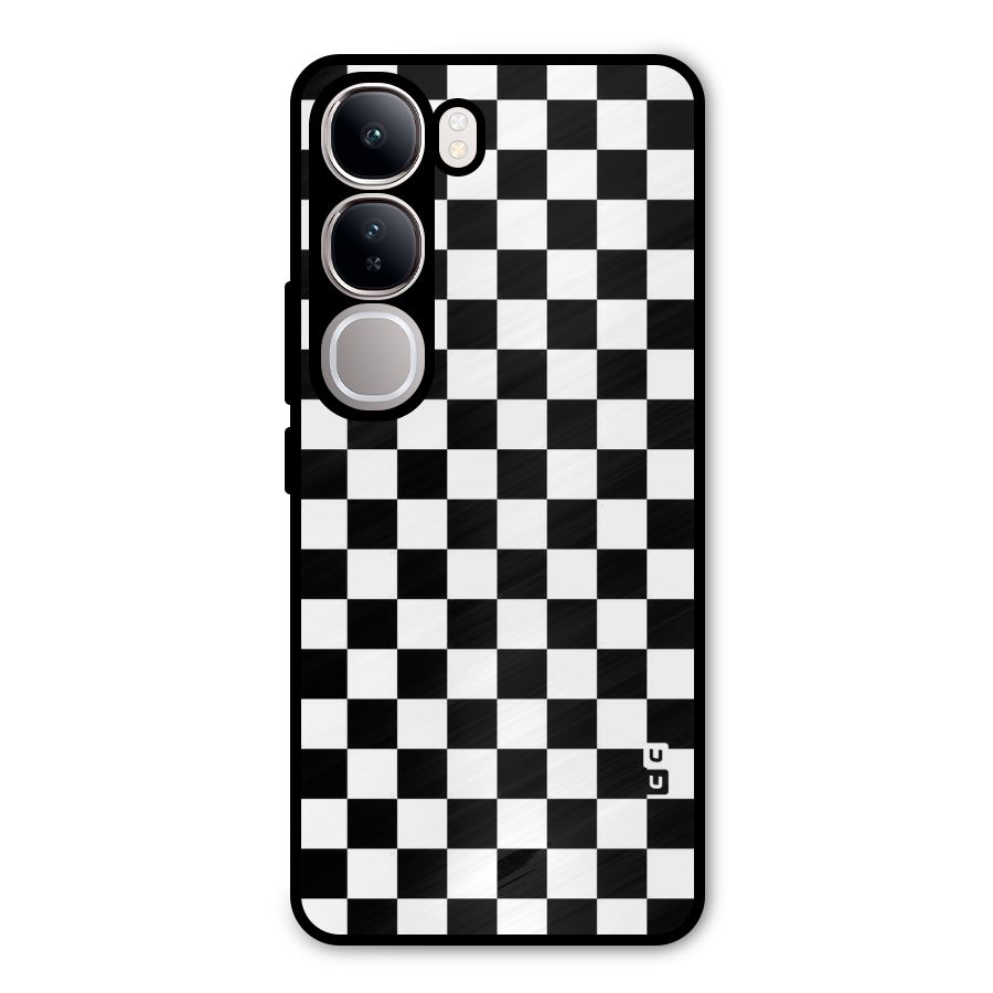Checkerboard Metal Back Case for Vivo Y300