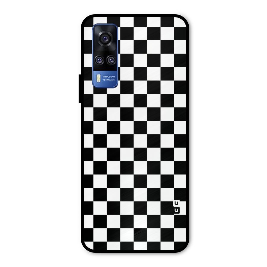 Checkerboard Metal Back Case for Vivo Y31