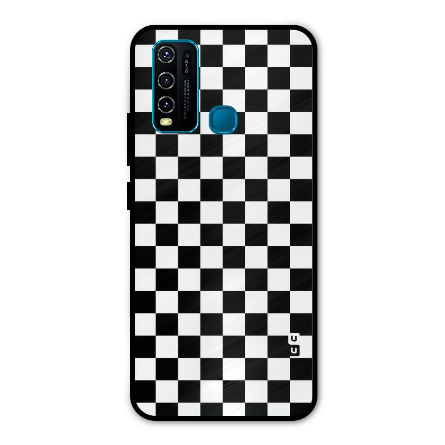 Checkerboard Metal Back Case for Vivo Y50