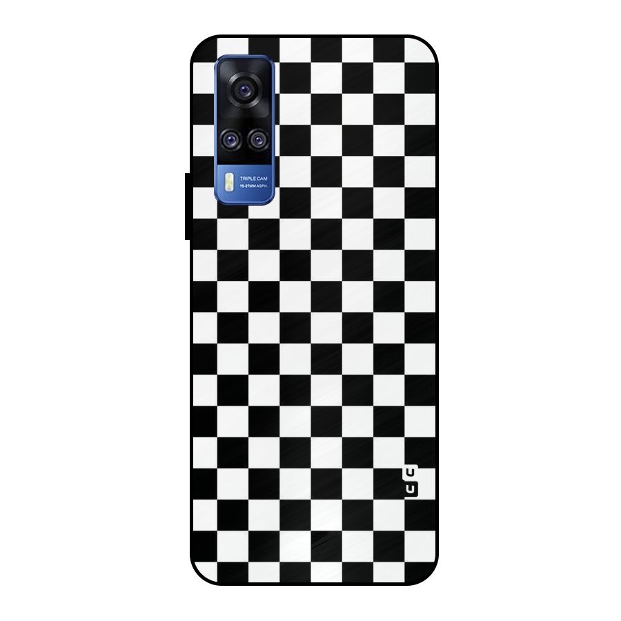 Checkerboard Metal Back Case for Vivo Y51