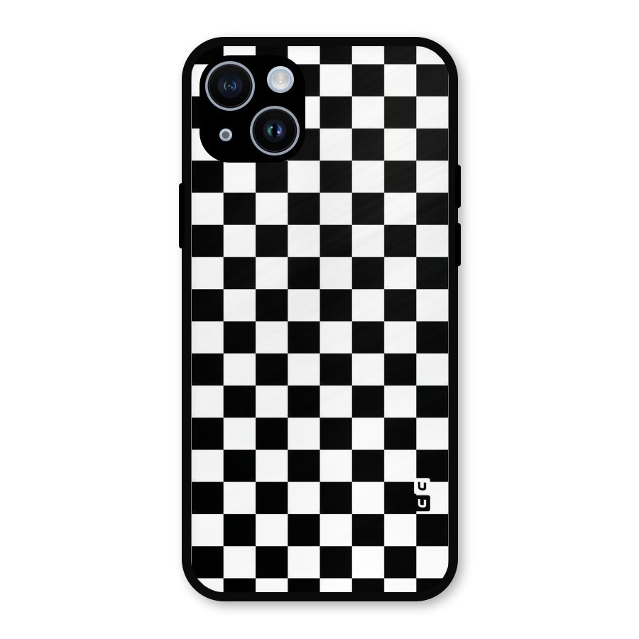 Checkerboard Metal Back Case for iPhone 14