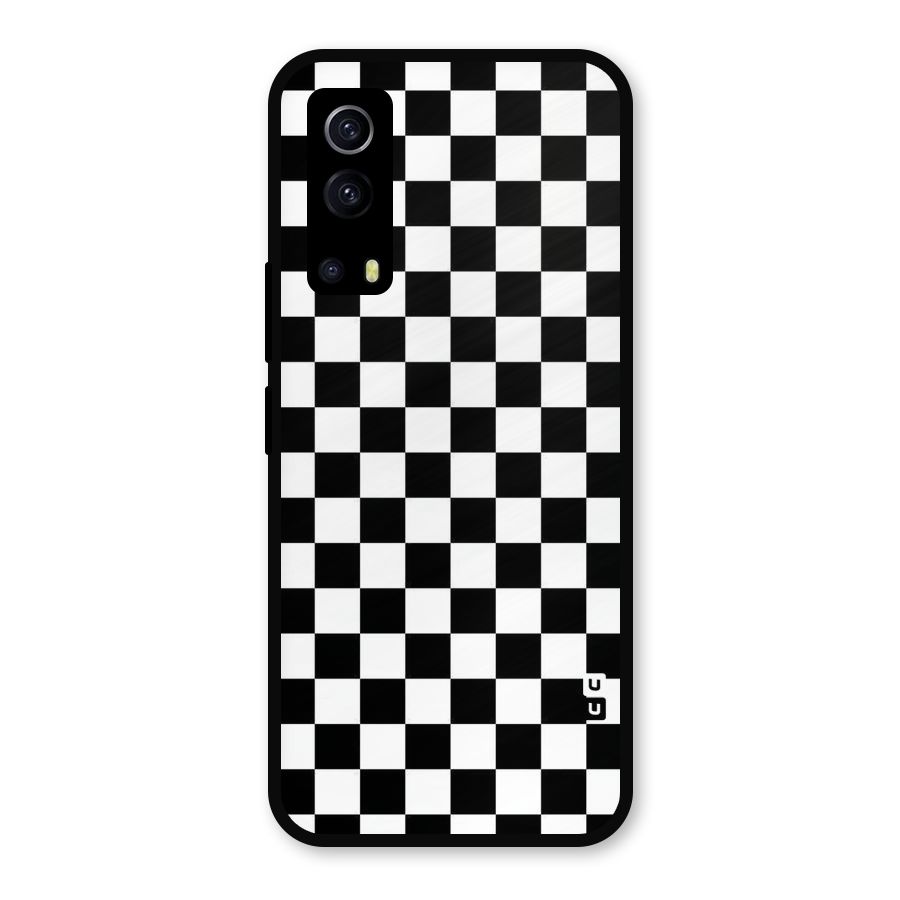 Checkerboard Metal Back Case for iQOO Z3