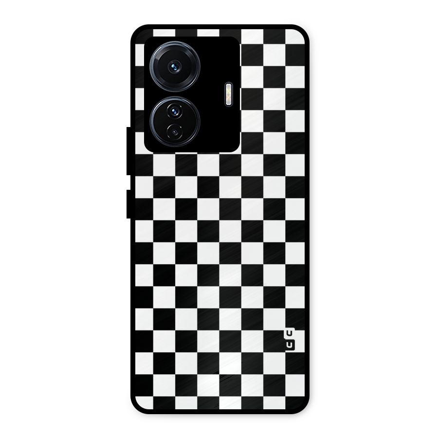 Checkerboard Metal Back Case for iQOO Z6