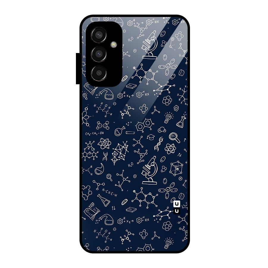 Chemistry Doodle Art Glass Back Case for Galaxy F13