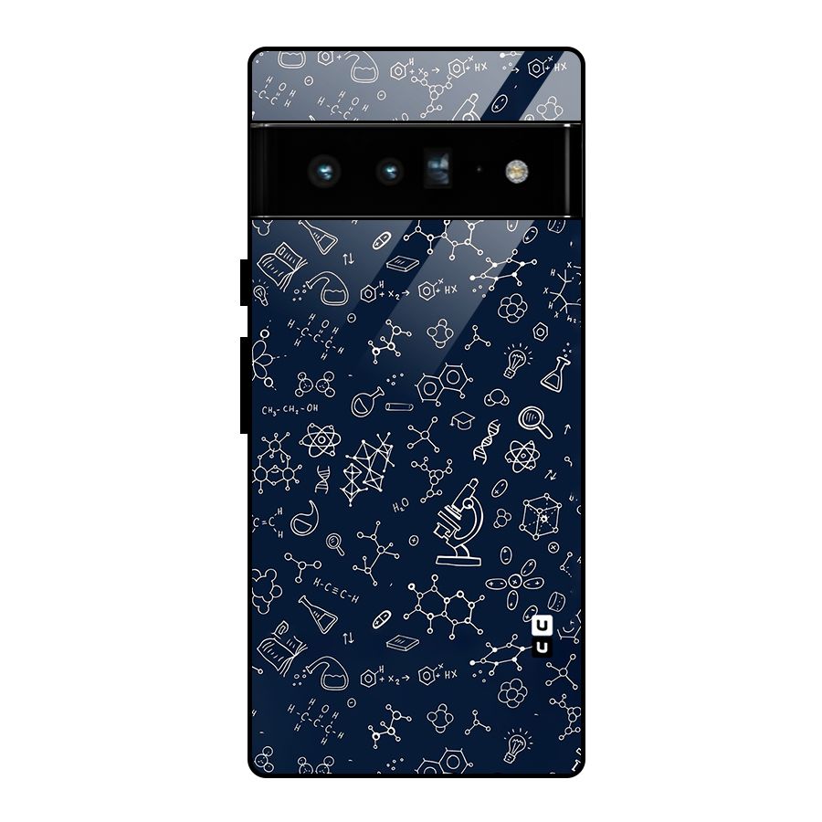 Chemistry Doodle Art Glass Back Case for Google Pixel 6 Pro