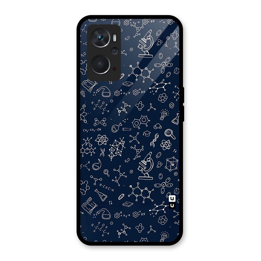 Chemistry Doodle Art Glass Back Case for Oppo K10 4G