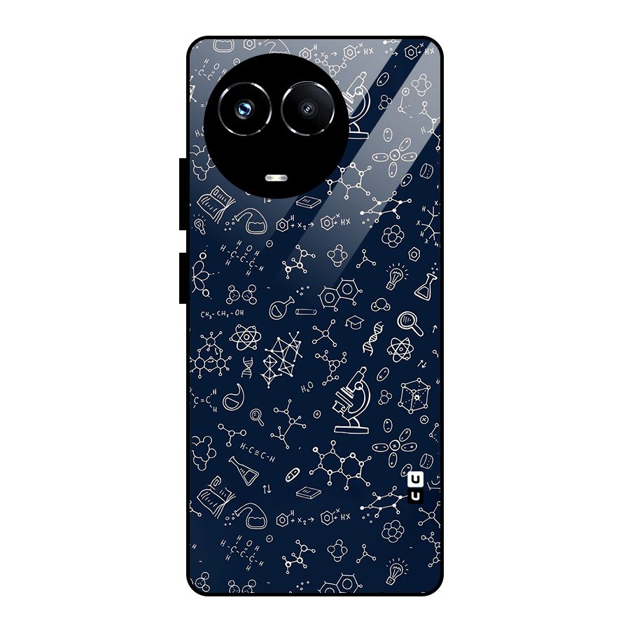 Chemistry Doodle Art Glass Back Case for Realme 11X