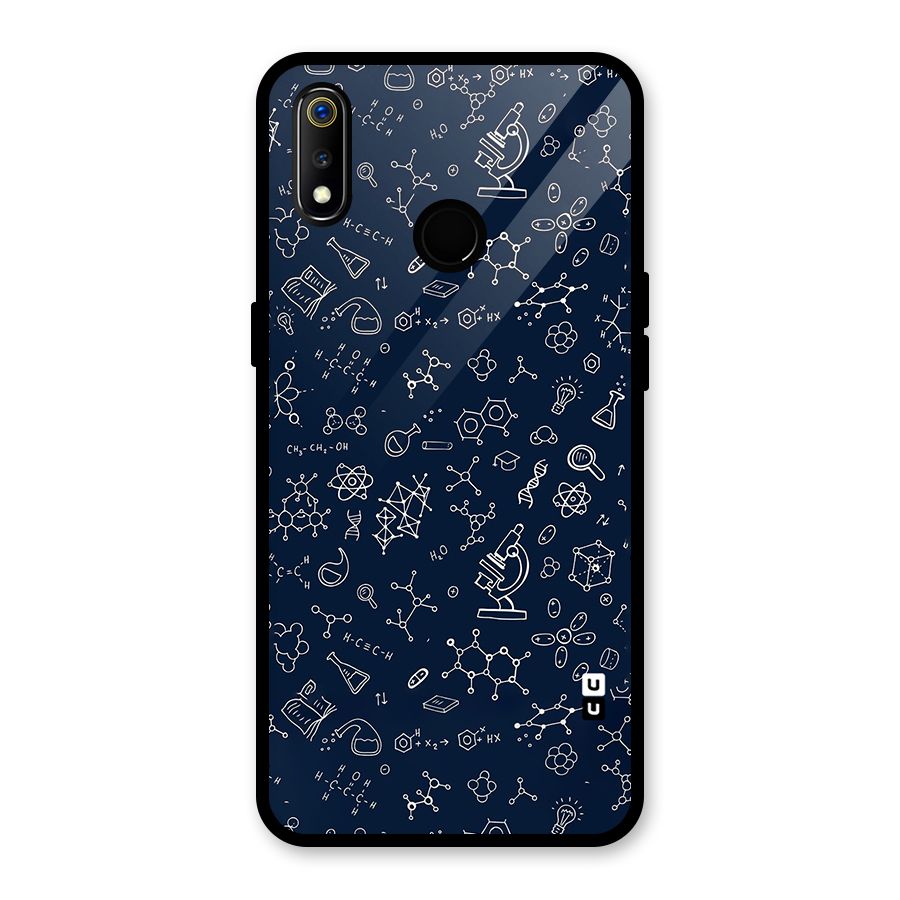 Chemistry Doodle Art Glass Back Case for Realme 3i