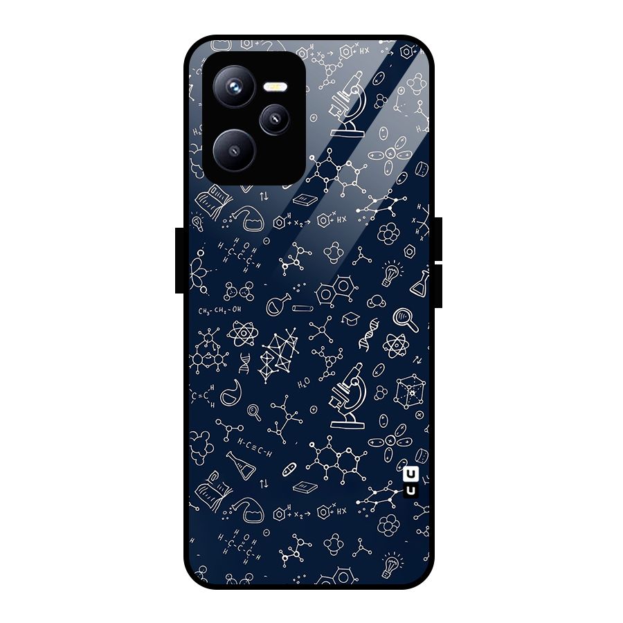 Chemistry Doodle Art Glass Back Case for Realme C35