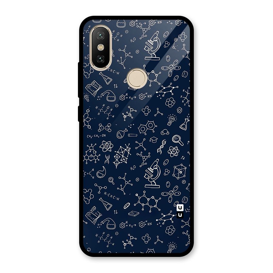 Chemistry Doodle Art Glass Back Case for Redmi A2