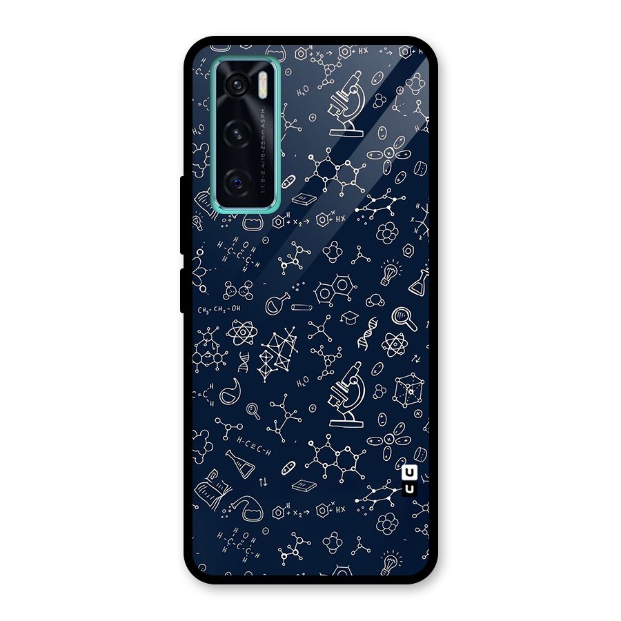 Chemistry Doodle Art Glass Back Case for Vivo V20 SE