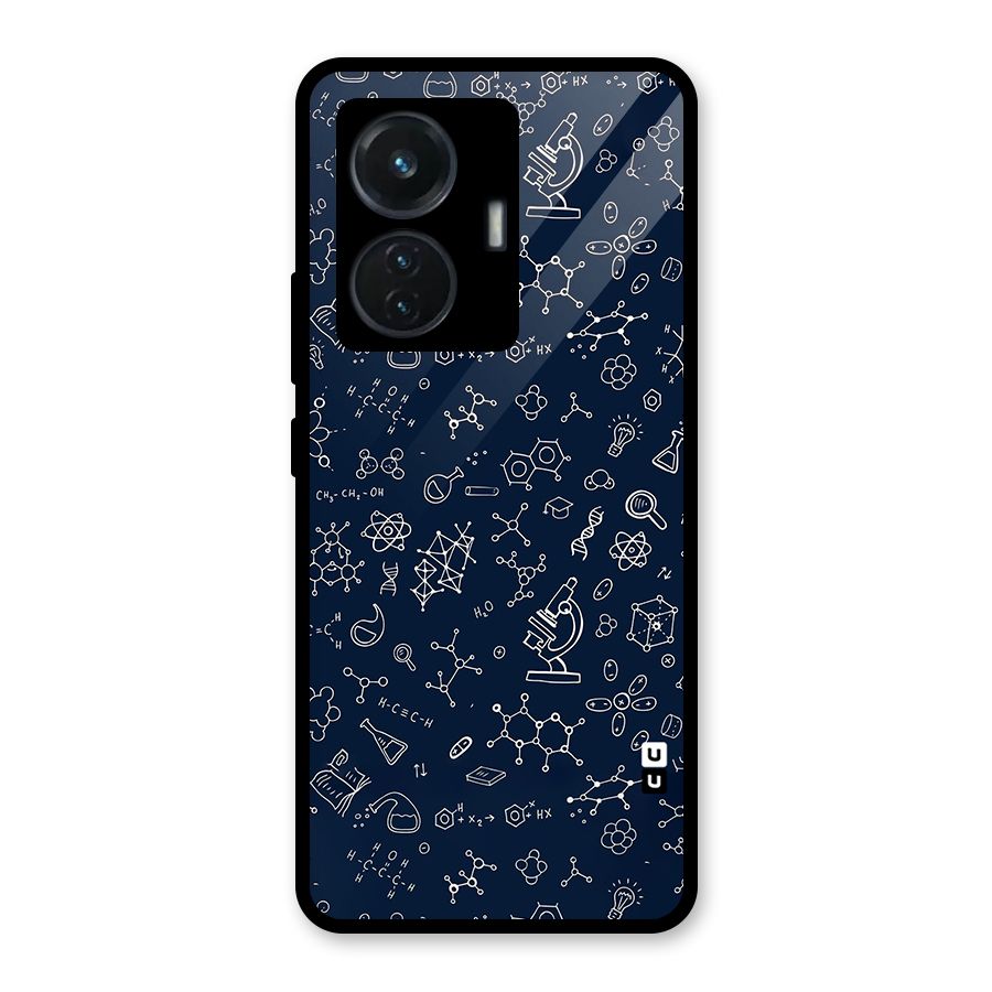 Chemistry Doodle Art Glass Back Case for iQOO Z6 44W