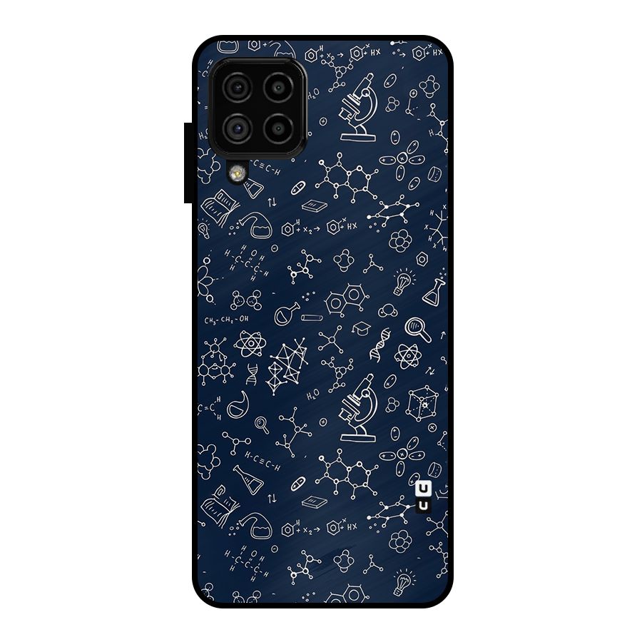 Chemistry Doodle Art Metal Back Case for Galaxy A22 4G