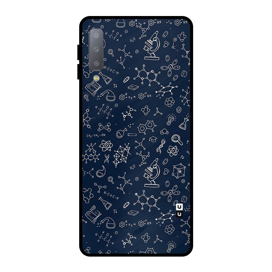 Chemistry Doodle Art Metal Back Case for Galaxy A7 (2018)