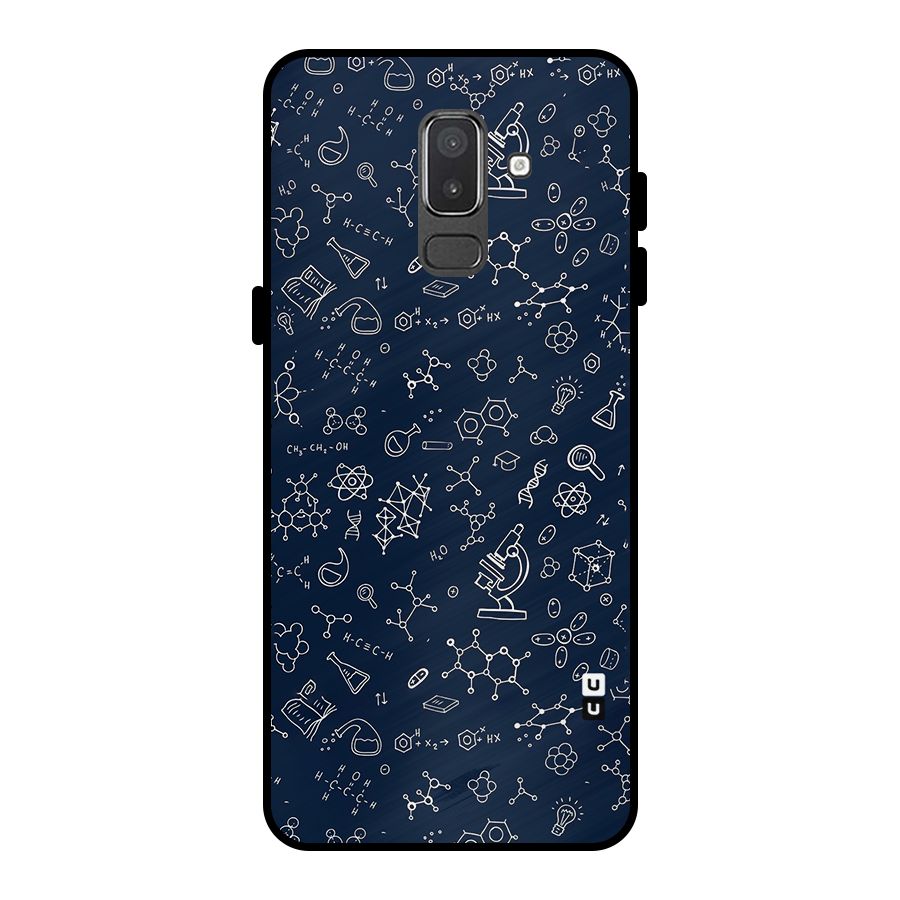 Chemistry Doodle Art Metal Back Case for Galaxy On8 (2018)