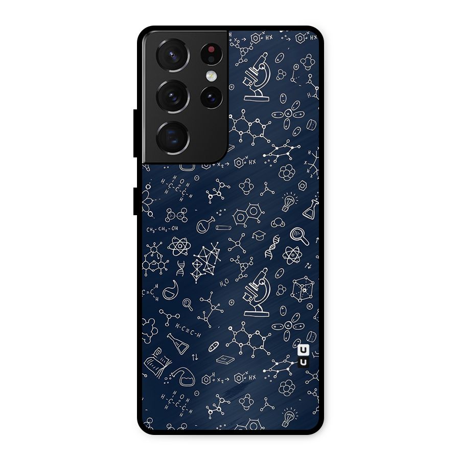 Chemistry Doodle Art Metal Back Case for Galaxy S21 Ultra 5G