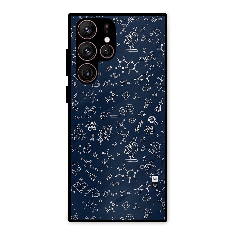 Chemistry Doodle Art Metal Back Case for Galaxy S22 Ultra 5G
