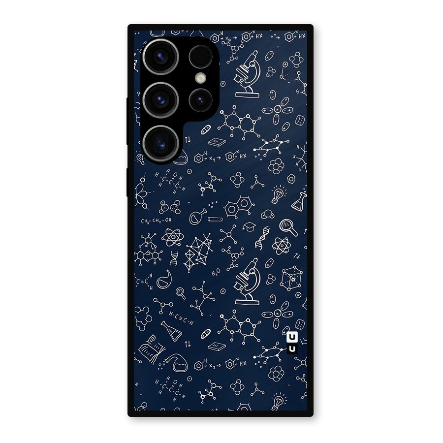 Chemistry Doodle Art Metal Back Case for Galaxy S23 Ultra