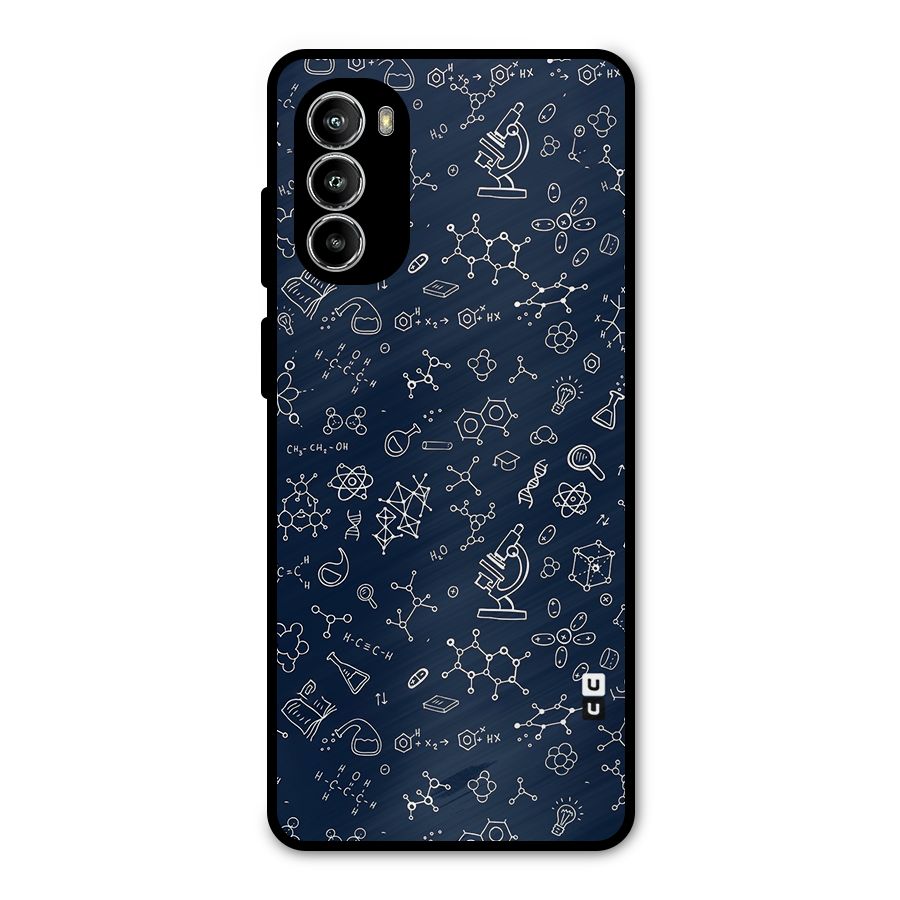 Chemistry Doodle Art Metal Back Case for Moto G52