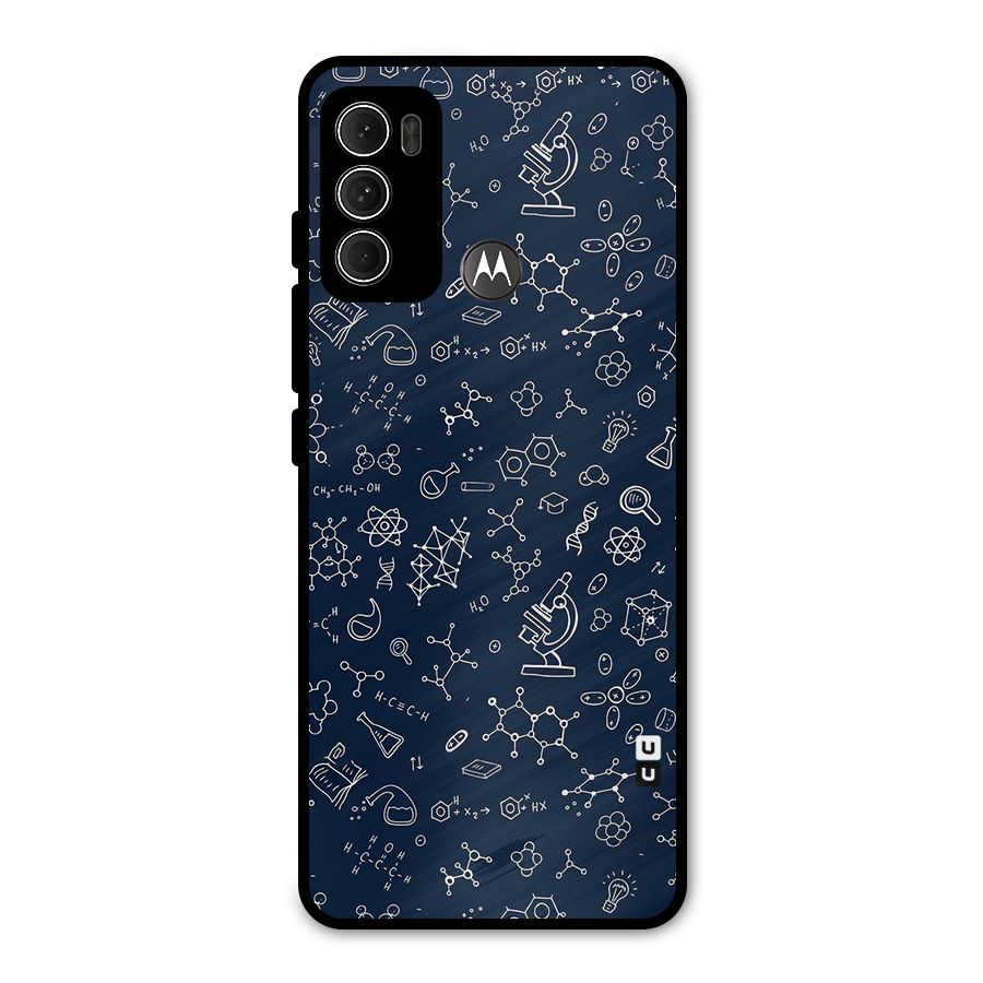 Chemistry Doodle Art Metal Back Case for Moto G60