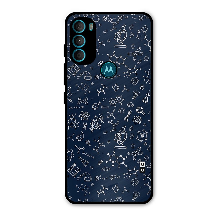 Chemistry Doodle Art Metal Back Case for Moto G71 5G