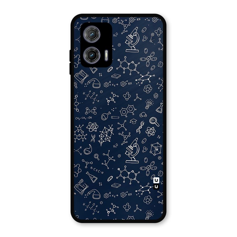 Chemistry Doodle Art Metal Back Case for Moto G73