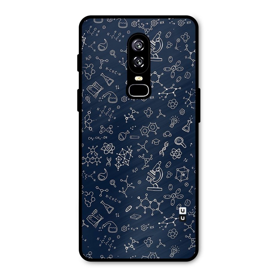Chemistry Doodle Art Metal Back Case for OnePlus 6