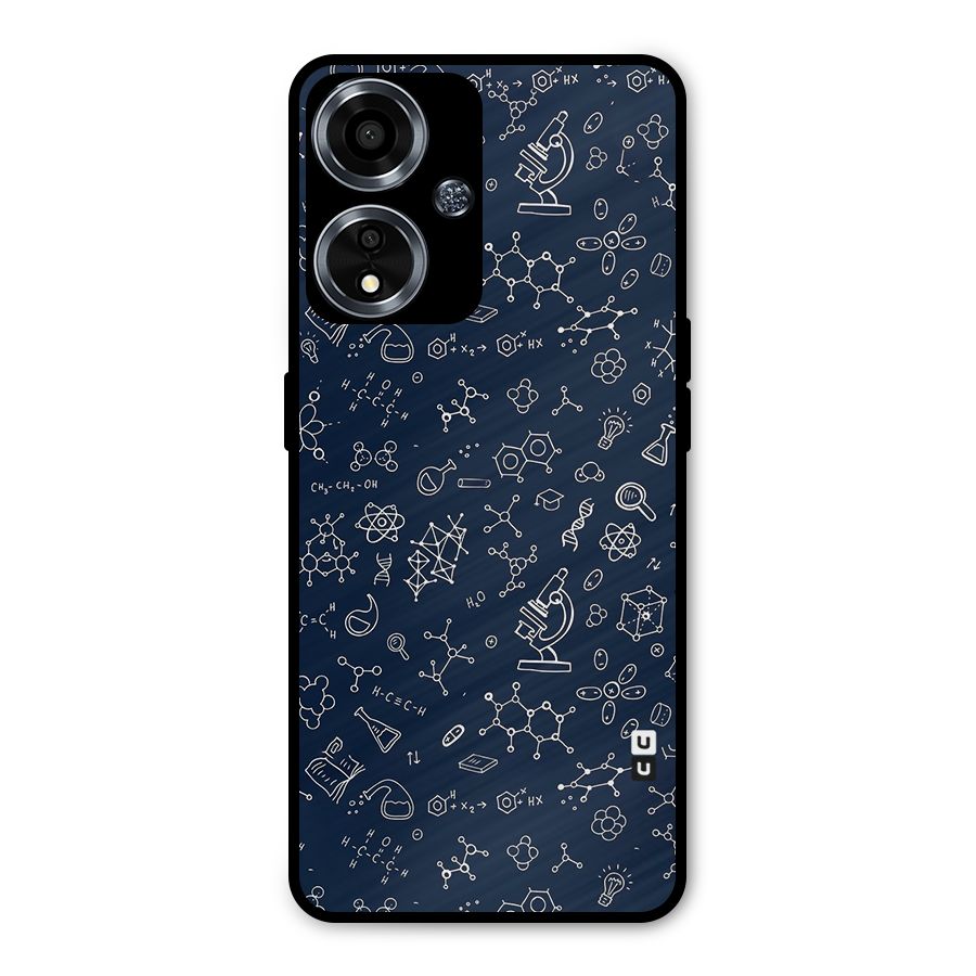 Chemistry Doodle Art Metal Back Case for Oppo A59