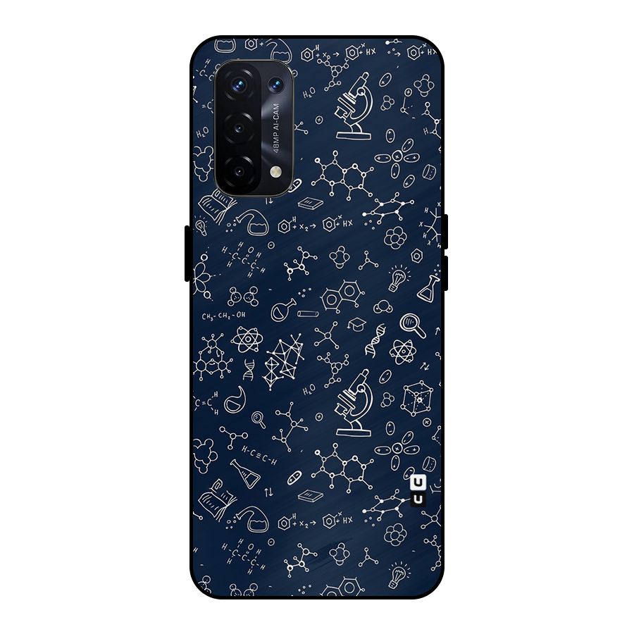Chemistry Doodle Art Metal Back Case for Oppo A74 5G