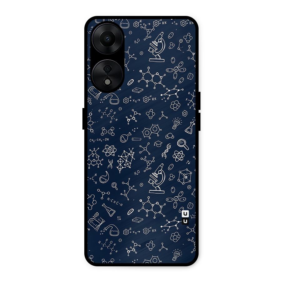 Chemistry Doodle Art Metal Back Case for Oppo A78 5G