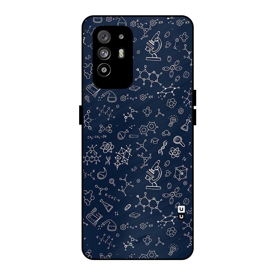 Chemistry Doodle Art Metal Back Case for Oppo F19 Pro Plus 5G