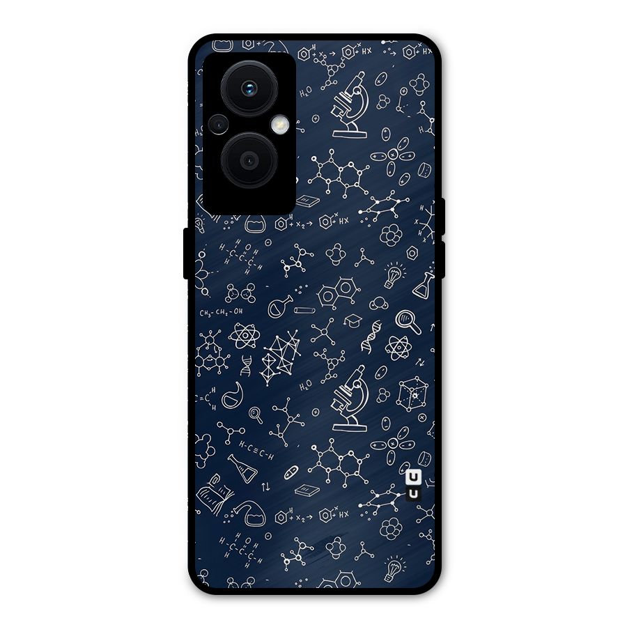 Chemistry Doodle Art Metal Back Case for Oppo F21 Pro 5G