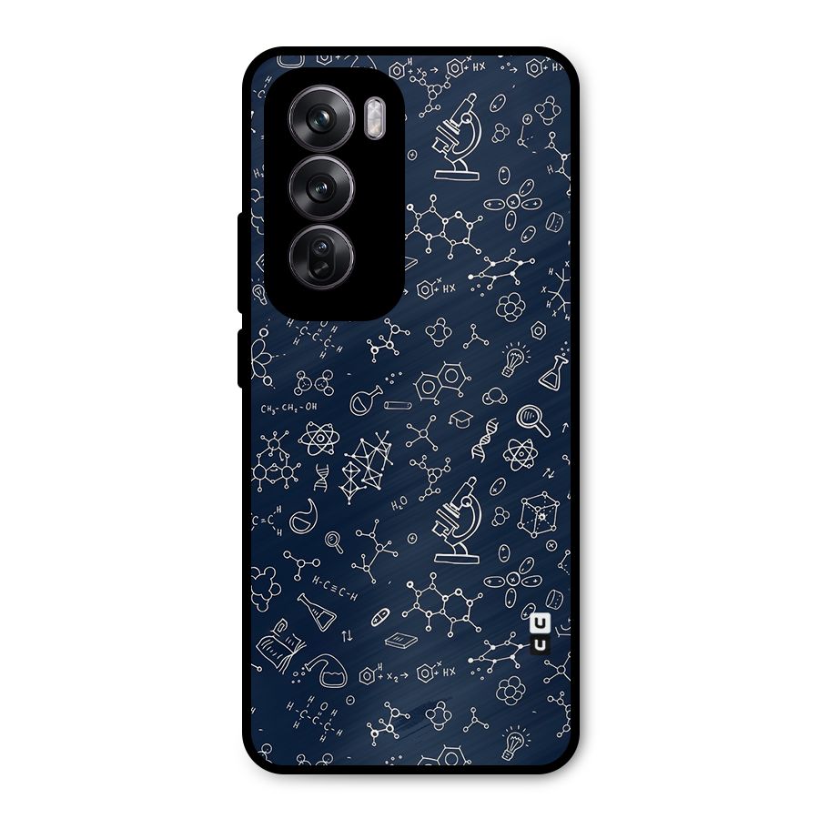 Chemistry Doodle Art Metal Back Case for Oppo Reno12 Pro