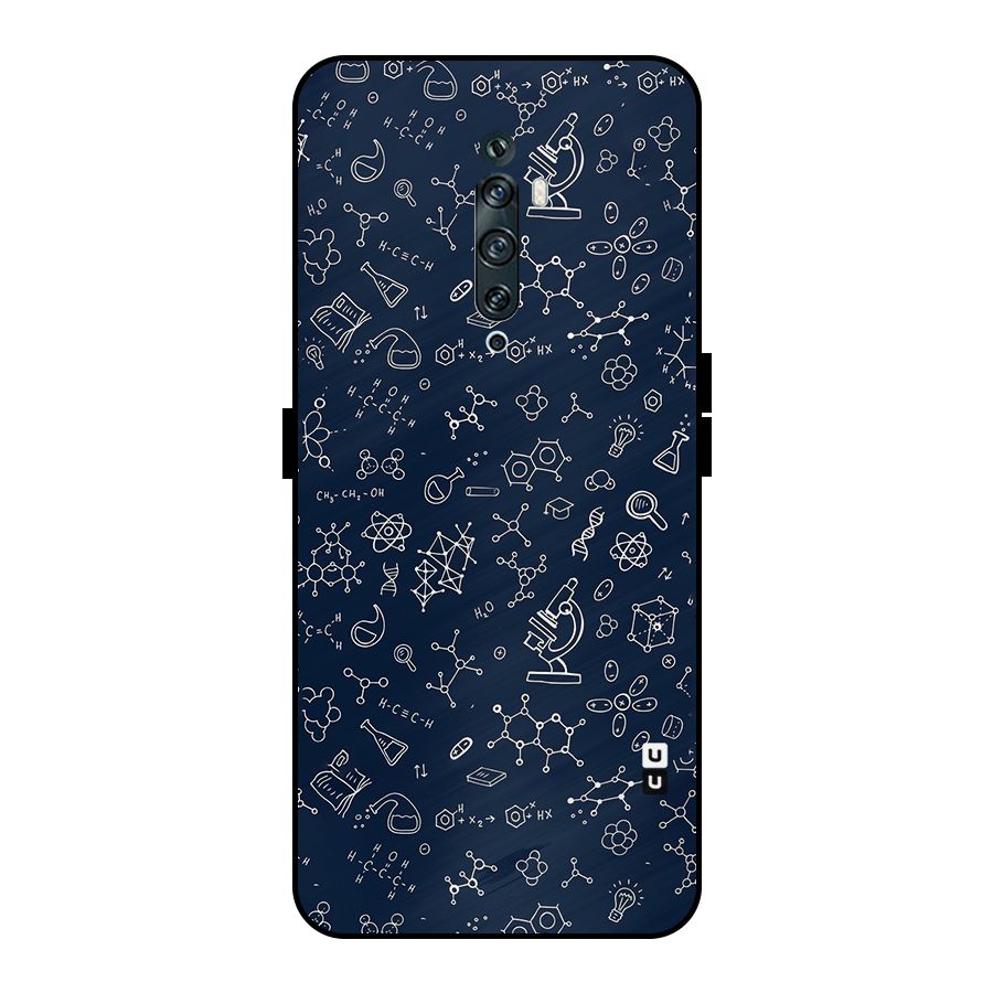 Chemistry Doodle Art Metal Back Case for Oppo Reno2 F