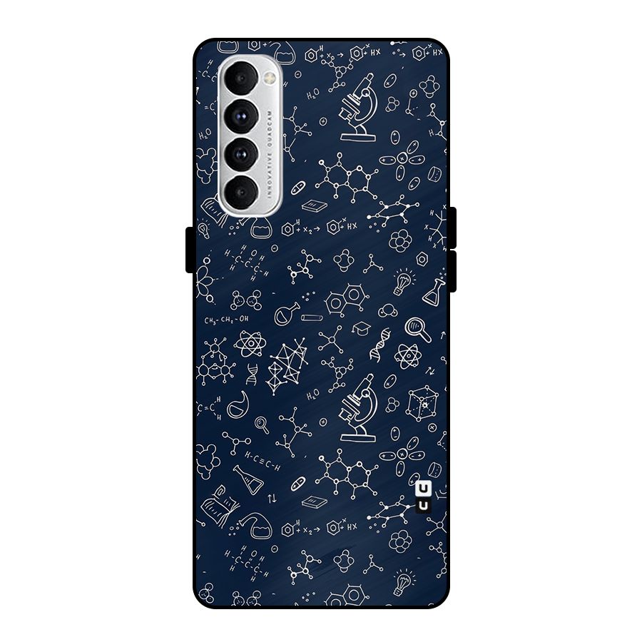 Chemistry Doodle Art Metal Back Case for Oppo Reno4 Pro