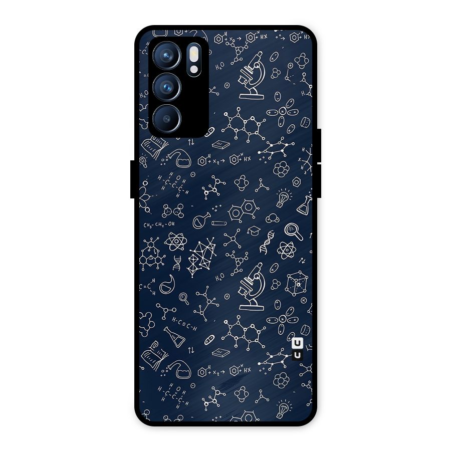 Chemistry Doodle Art Metal Back Case for Oppo Reno6 5G